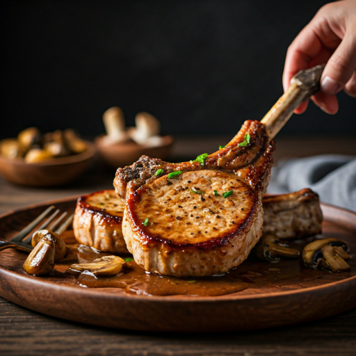 Juicy Mushroom Pork Chops